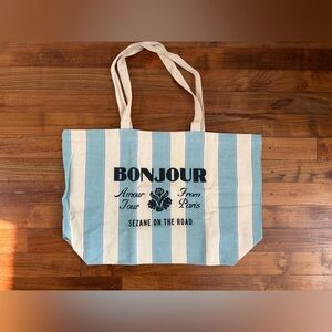 Sezane Blue and White Stripe Tote | Bonjour from Paris